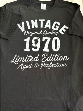 NWOT “Vintage 1970 Limited Edition” Black Graphic T-Shirt Size 2X